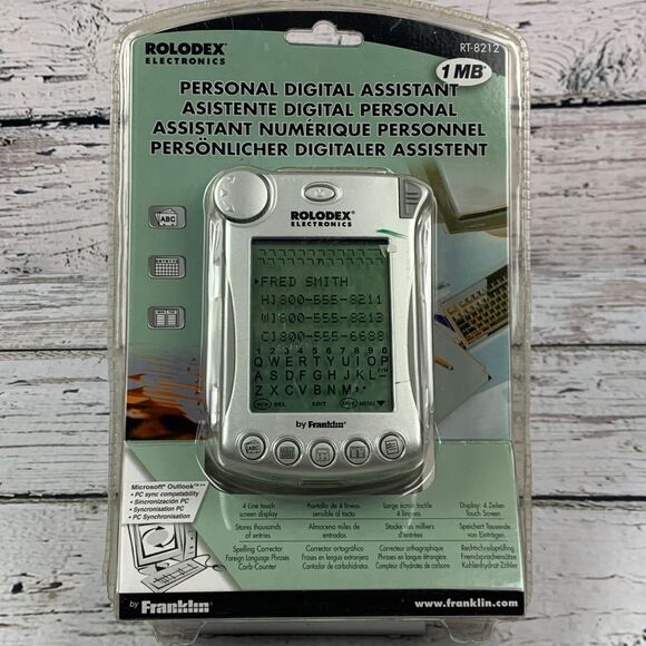 Rolodex RT-8212 Personal Digital Assistant PDA 1MB Franklin Electronics Y2K‎ - Picture 1 of 5